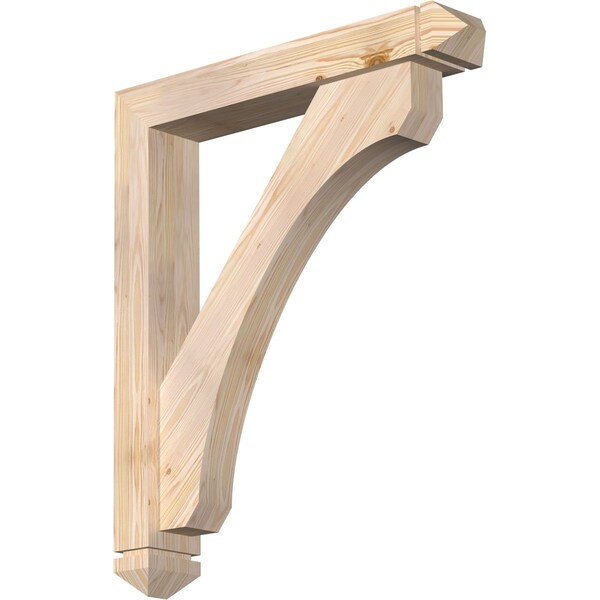 Ekena Millwork Legacy Arts and Crafts Smooth Bracket w/ Offset Brace, Douglas Fir, 5 1/2"W x 32"D x 38"H BKT0604X32X38LEC03SDF - main